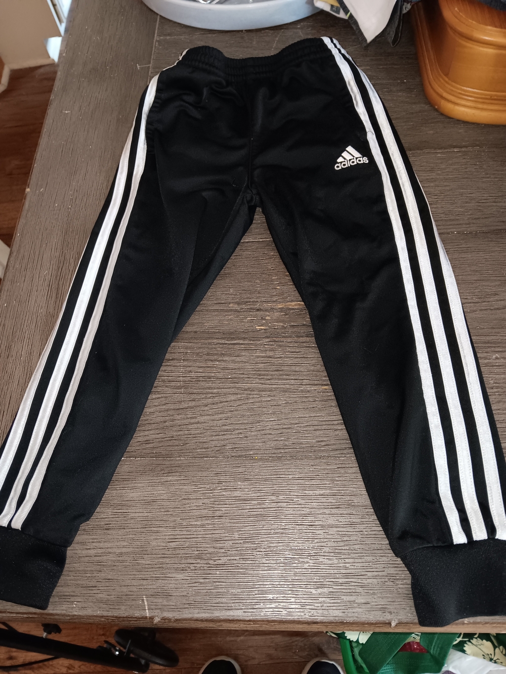 adidas Black Jogger Pants with White Side Stripes